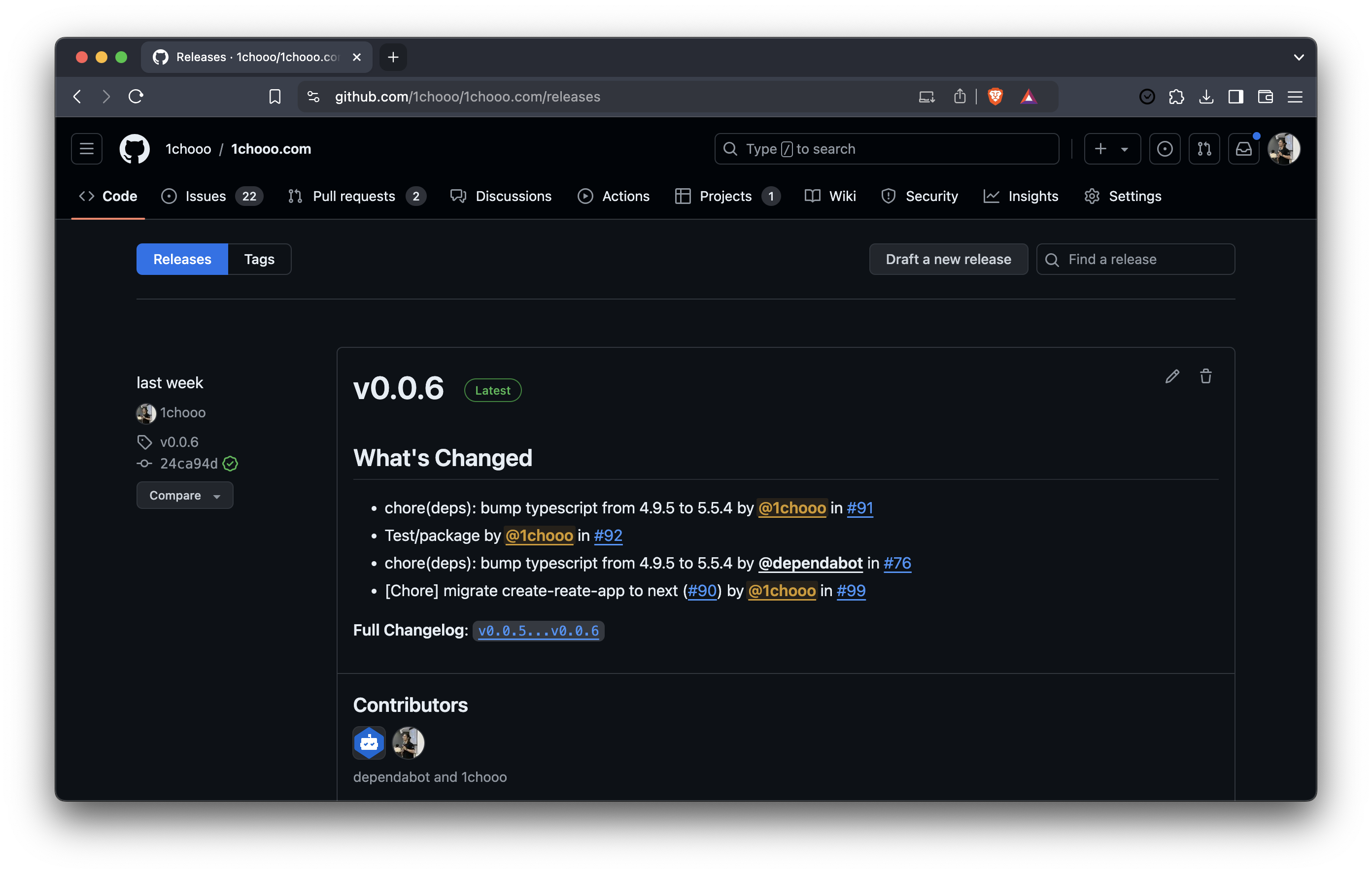 1chooo.com ā Tagging and Releases